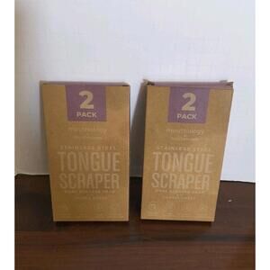 Lot Of 2 Mouthology Tongue Scraper 2 Pack With Case Stainless Steel New in Box